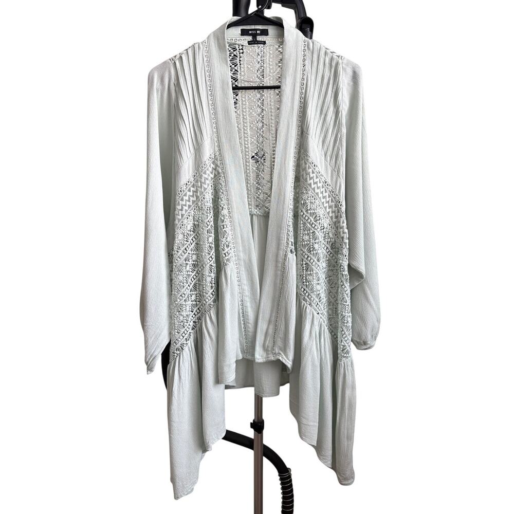 Miss Me Y2K Vintage Lace Inset Duster / Handkerchief Hem Mint Green Size Women L